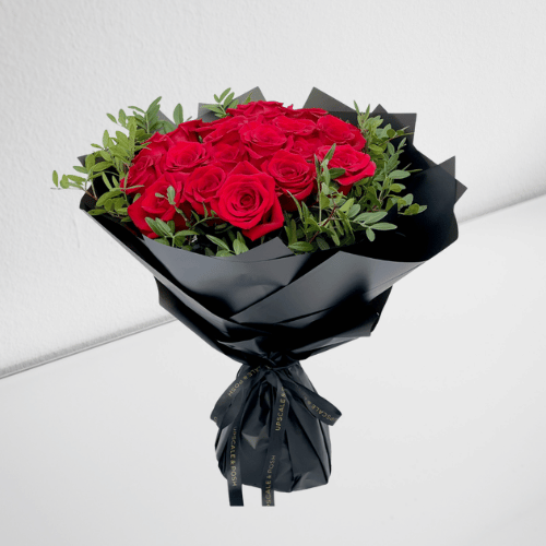Luxury Red Roses Bouquet with Greenery