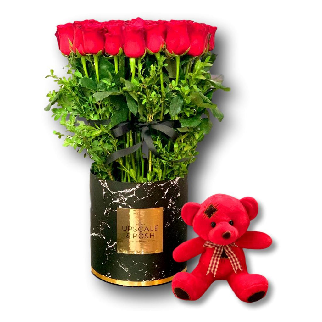 St Austell Teddy Combo - Upscale and Posh - Same Day Flower Delivery Dubai